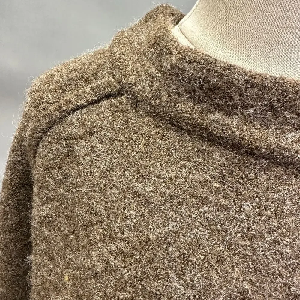 Free People Bubble boucle sweater in brown Size Large boxy‎ wool blend